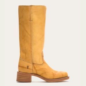 FRYE 14L tall Campus banana boots size 8